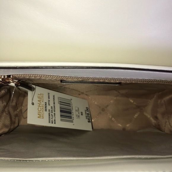 Michael Michael Kors Serena MD Flap Bag Convertible Shoulder Crossbody White - Picture 11 of 15